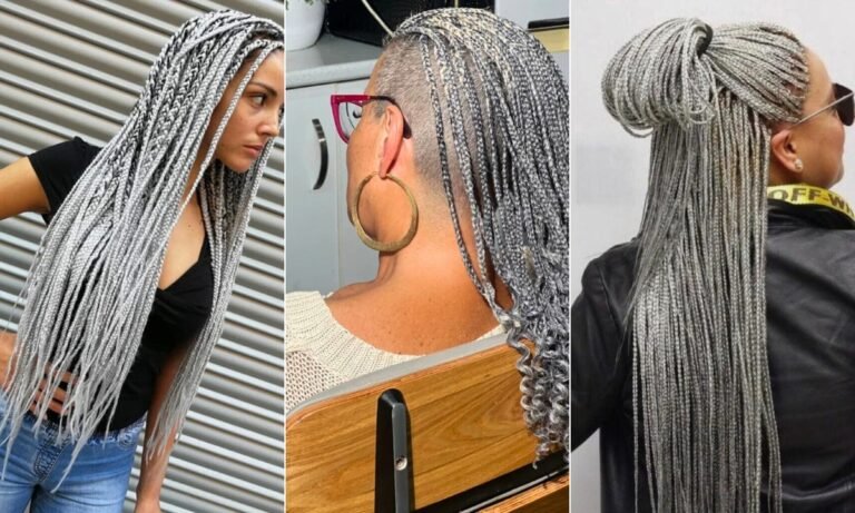 22 Trendy Grey Box Braids to Rock in 2025