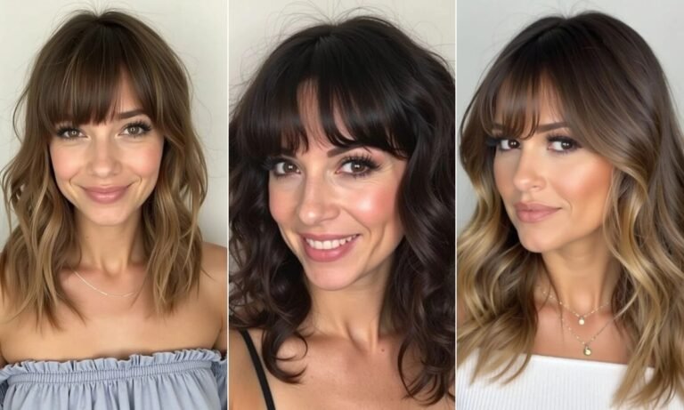 26 Stylish Medium-Length Haircuts with Layers & Curtain Bangs for 2025